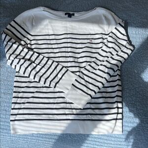 Tommy Hilfiger Navy and White Striped Top